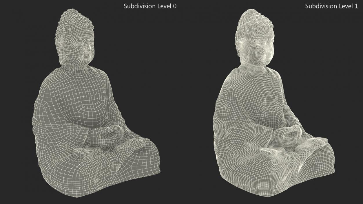 3D model Meditating Buddha Stone Statue