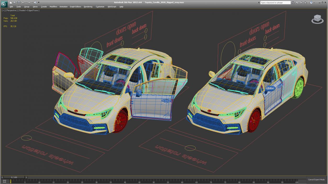 3D Toyota Corolla 2020 Rigged