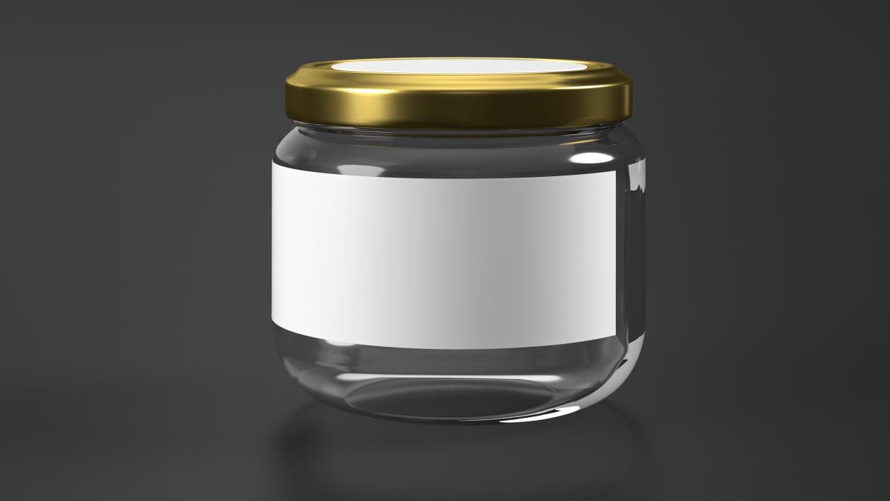 3D Glass Small Jar with Label