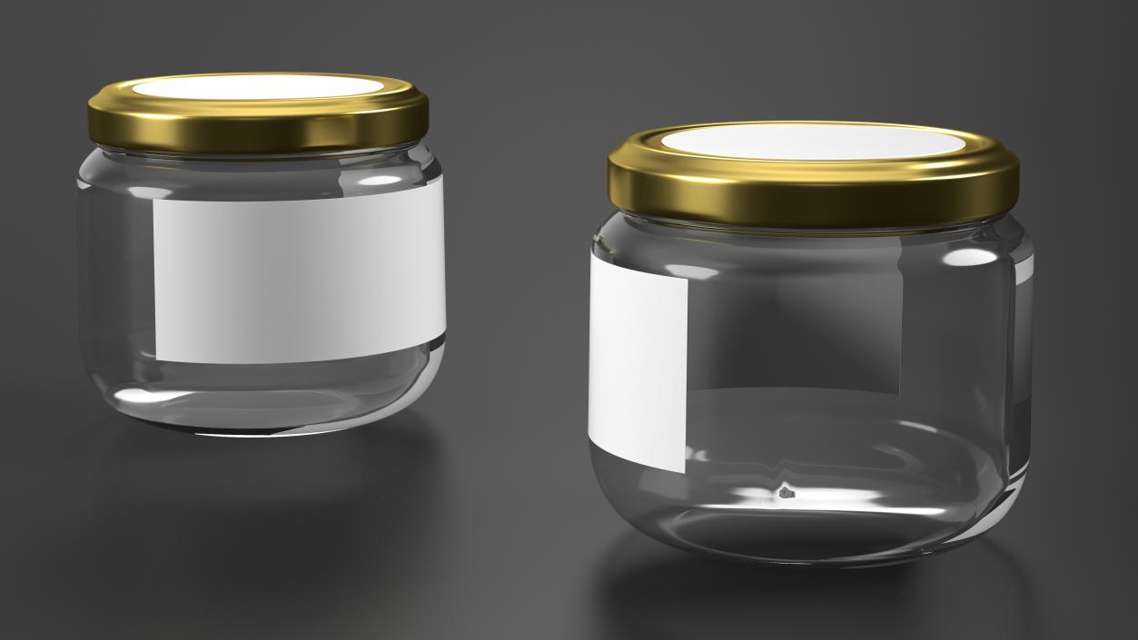 3D Glass Small Jar with Label