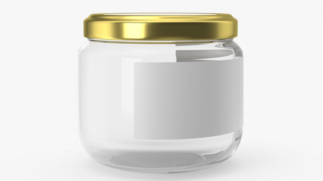 3D Glass Small Jar with Label