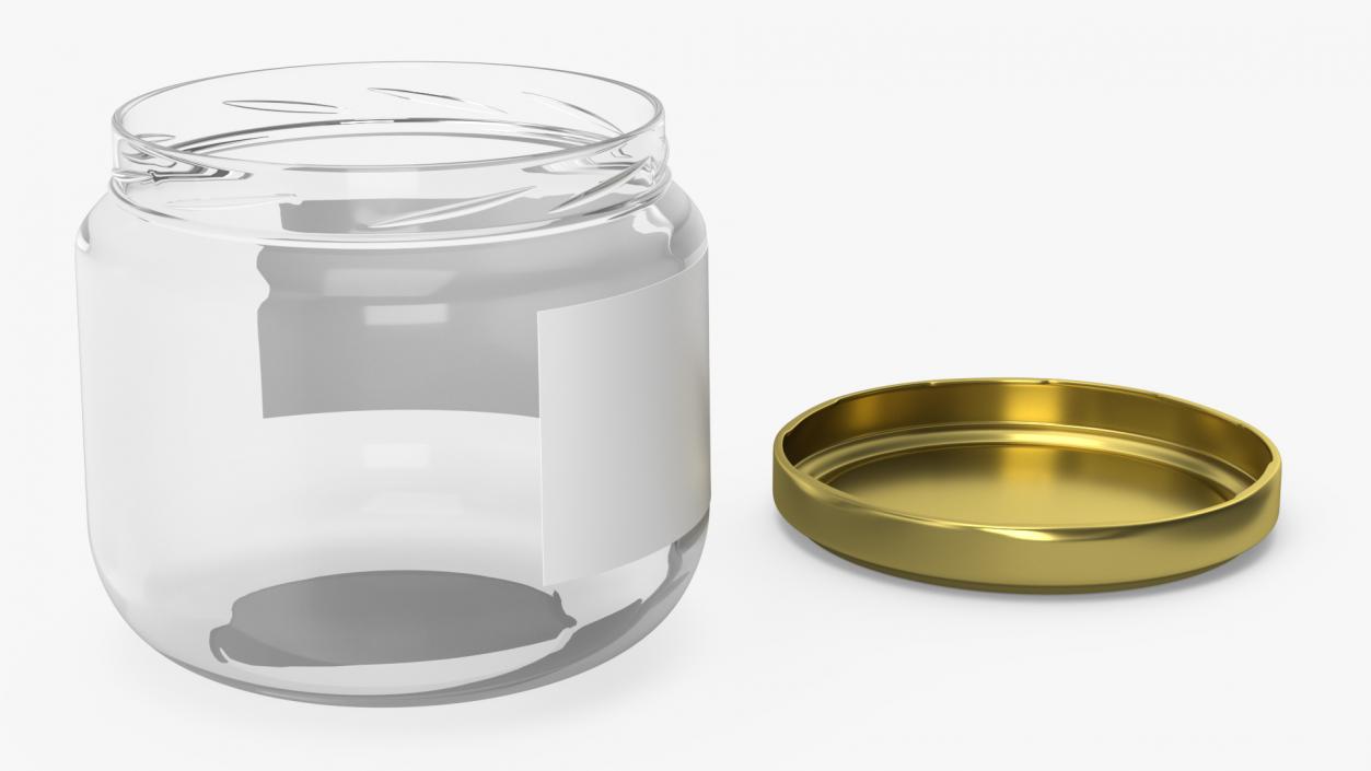 3D Glass Small Jar with Label