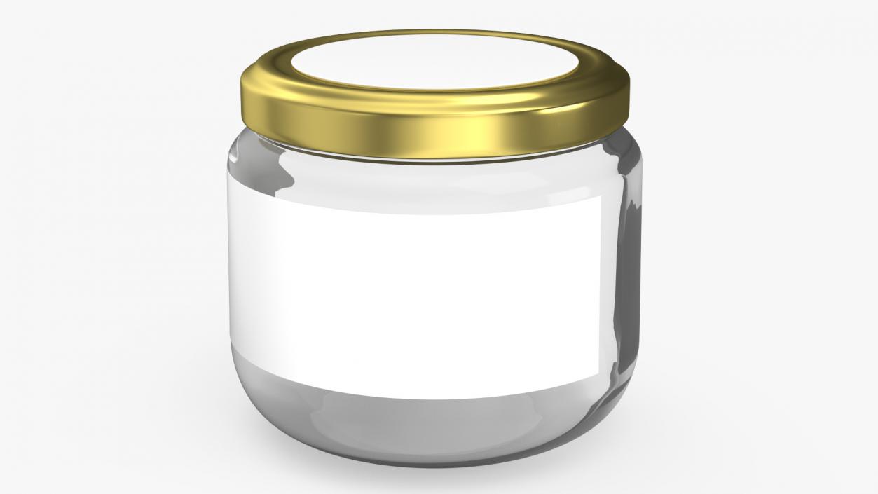 3D Glass Small Jar with Label