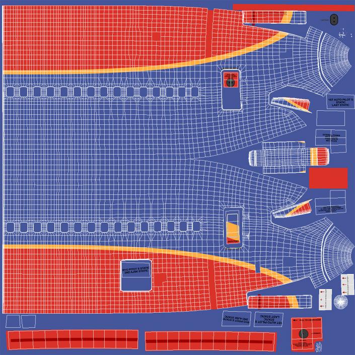 Boeing 737-900 with Interior Southwest Airlines Rigged 3D model