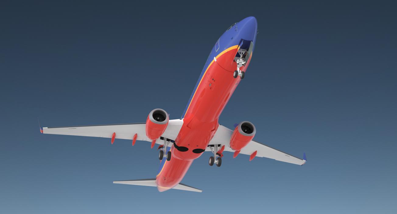 Boeing 737-900 with Interior Southwest Airlines Rigged 3D model