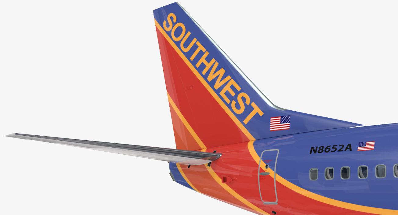 Boeing 737-900 with Interior Southwest Airlines Rigged 3D model