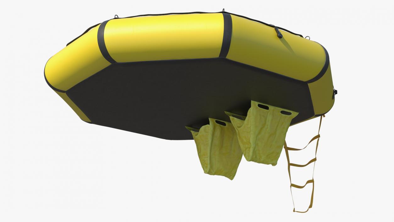 3D Advanced Life Raft with Tourist Inside model