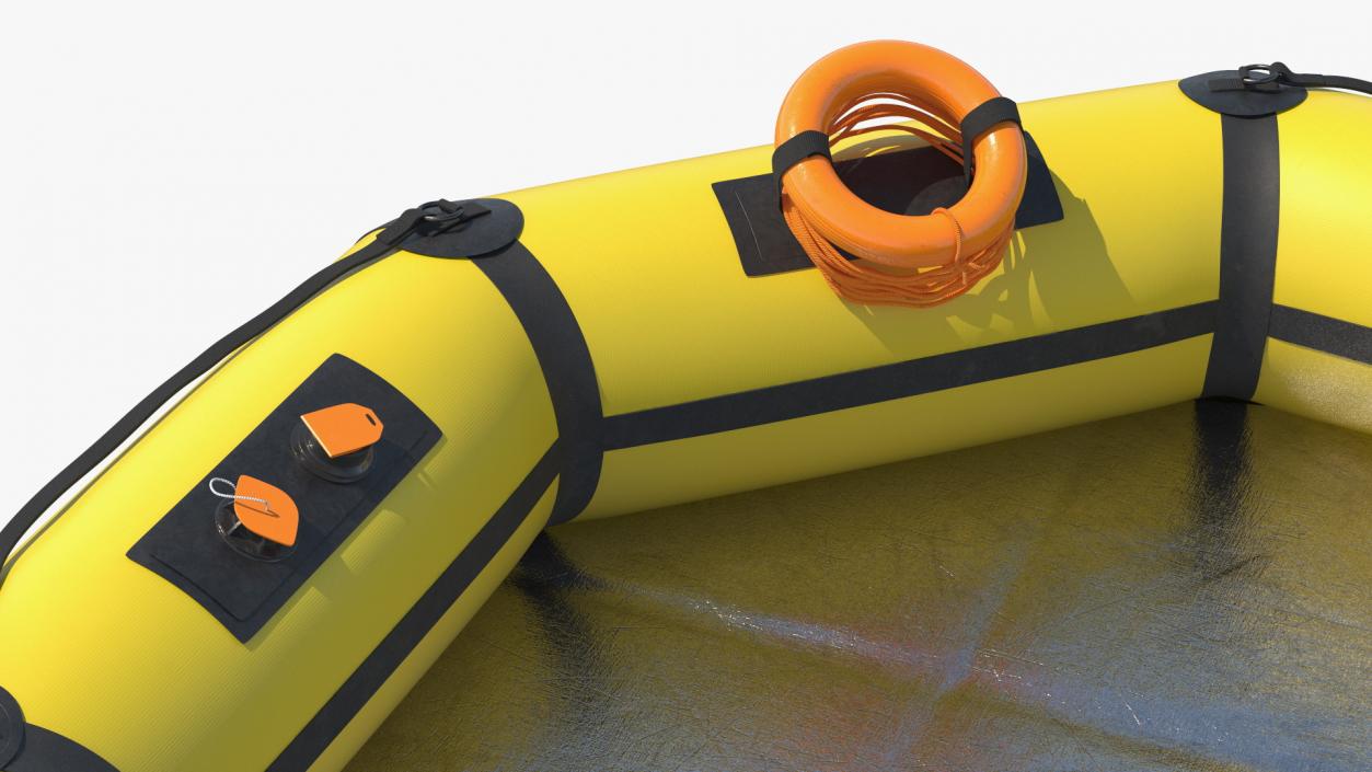 3D Advanced Life Raft with Tourist Inside model