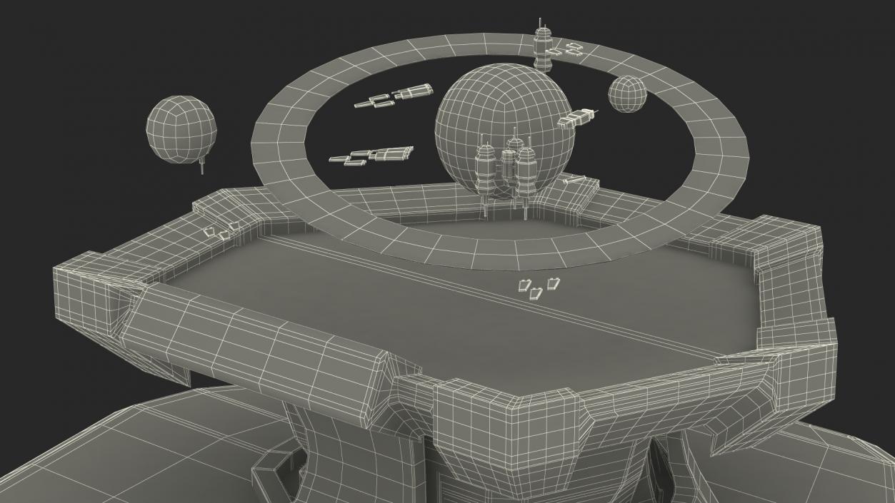 Grey Sci-fi Command Center Table 3D