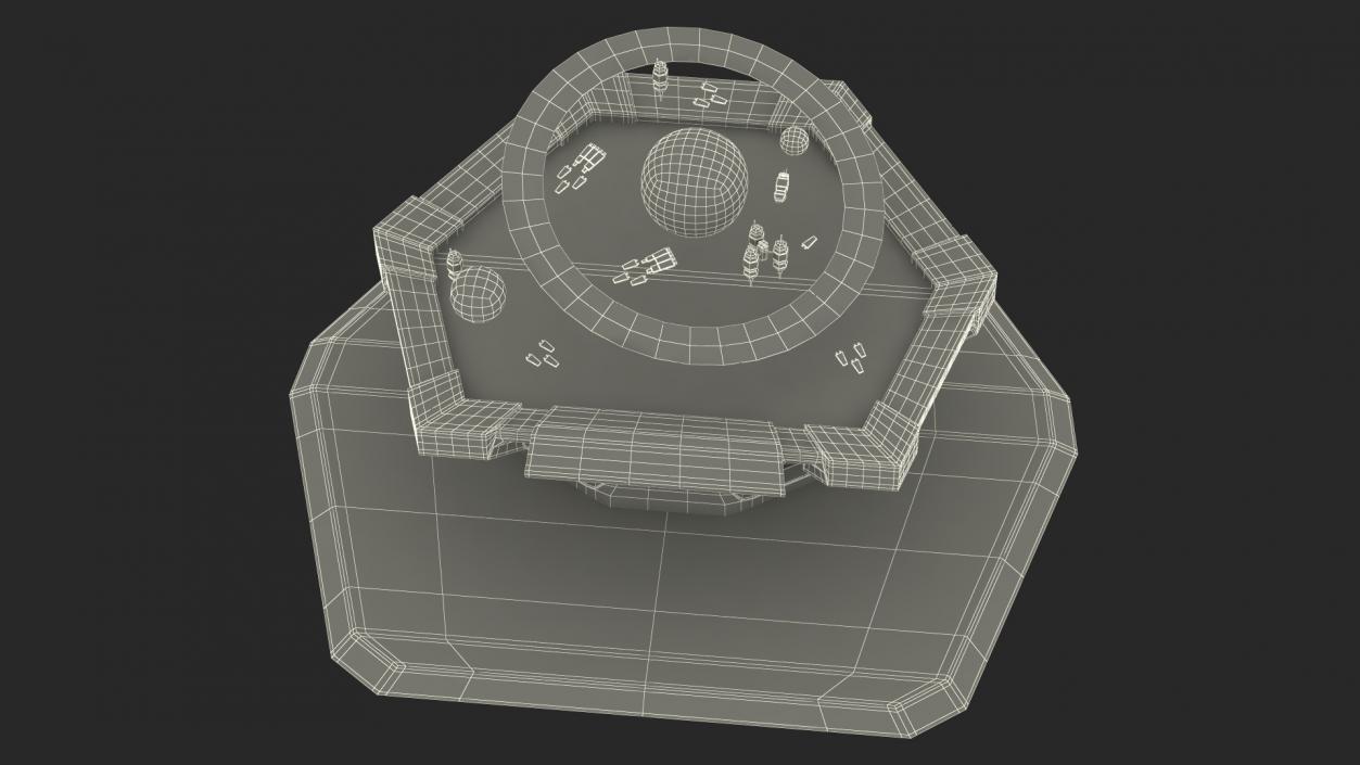 Grey Sci-fi Command Center Table 3D