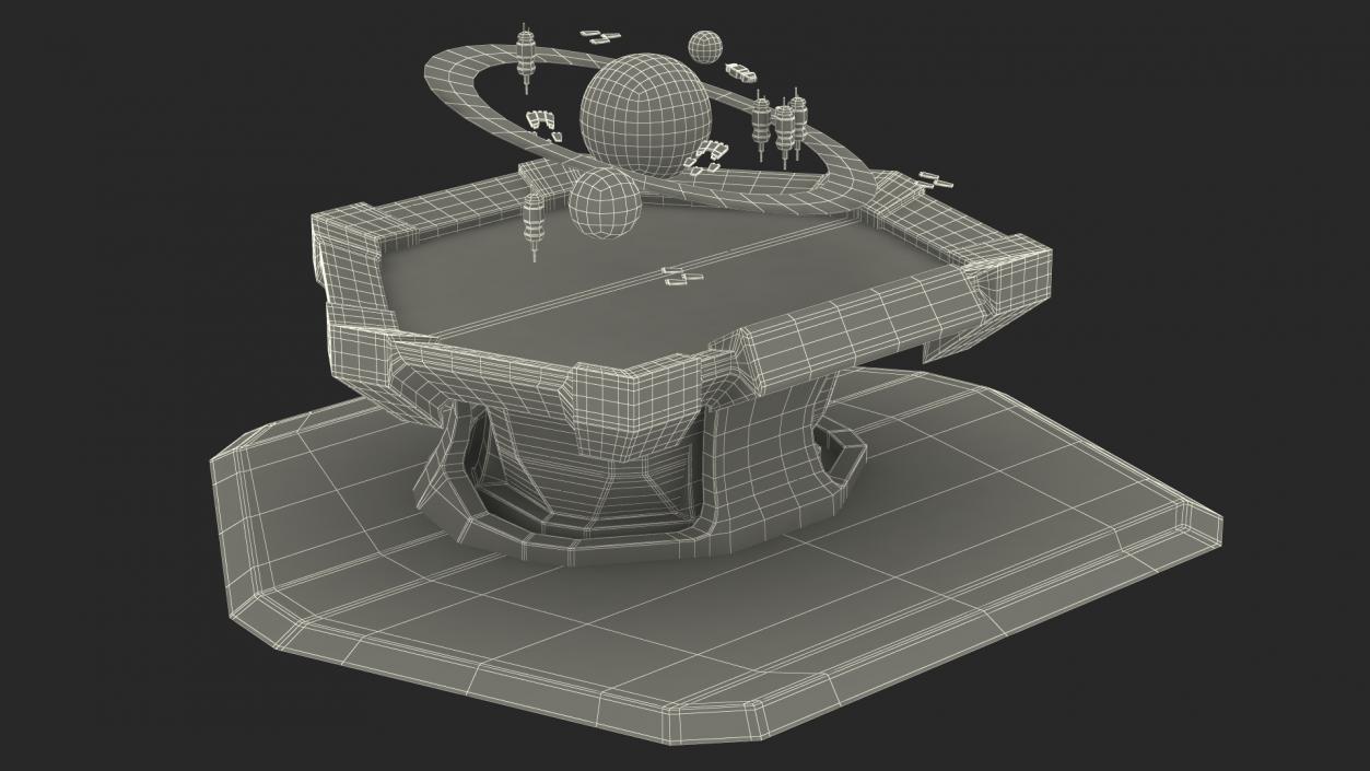 Grey Sci-fi Command Center Table 3D