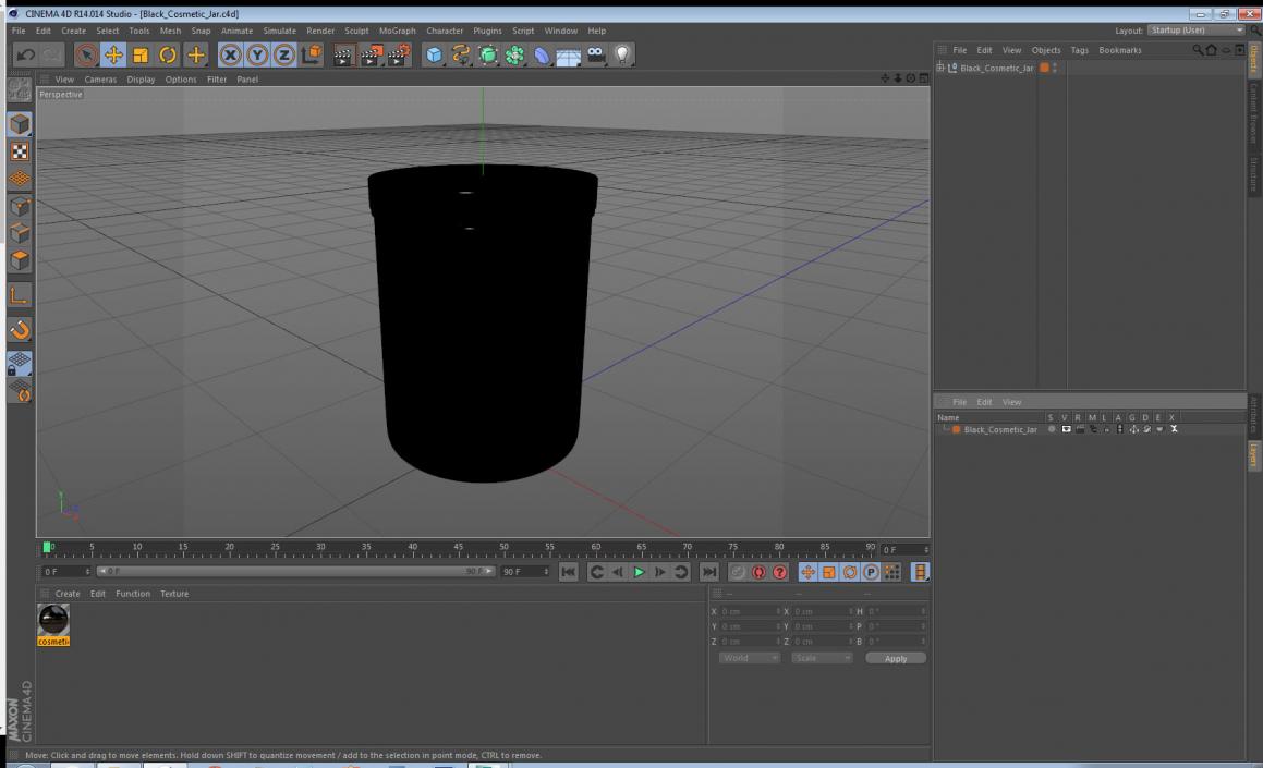 3D Black Cosmetic Jar model