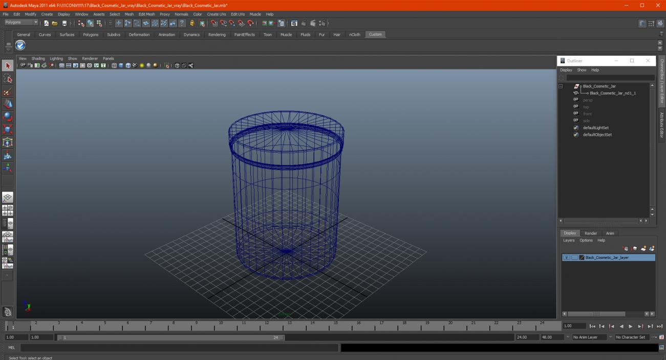 3D Black Cosmetic Jar model