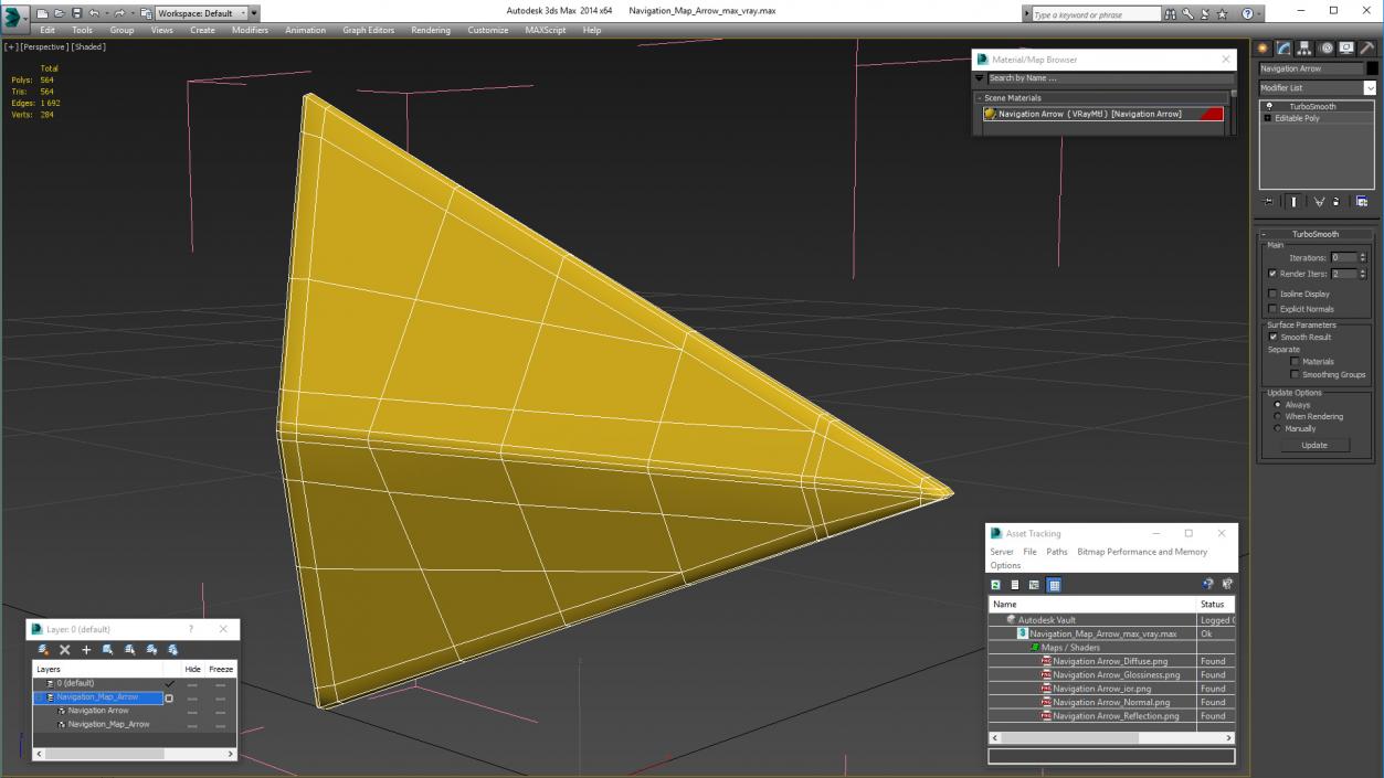 3D model Navigation Map Arrow