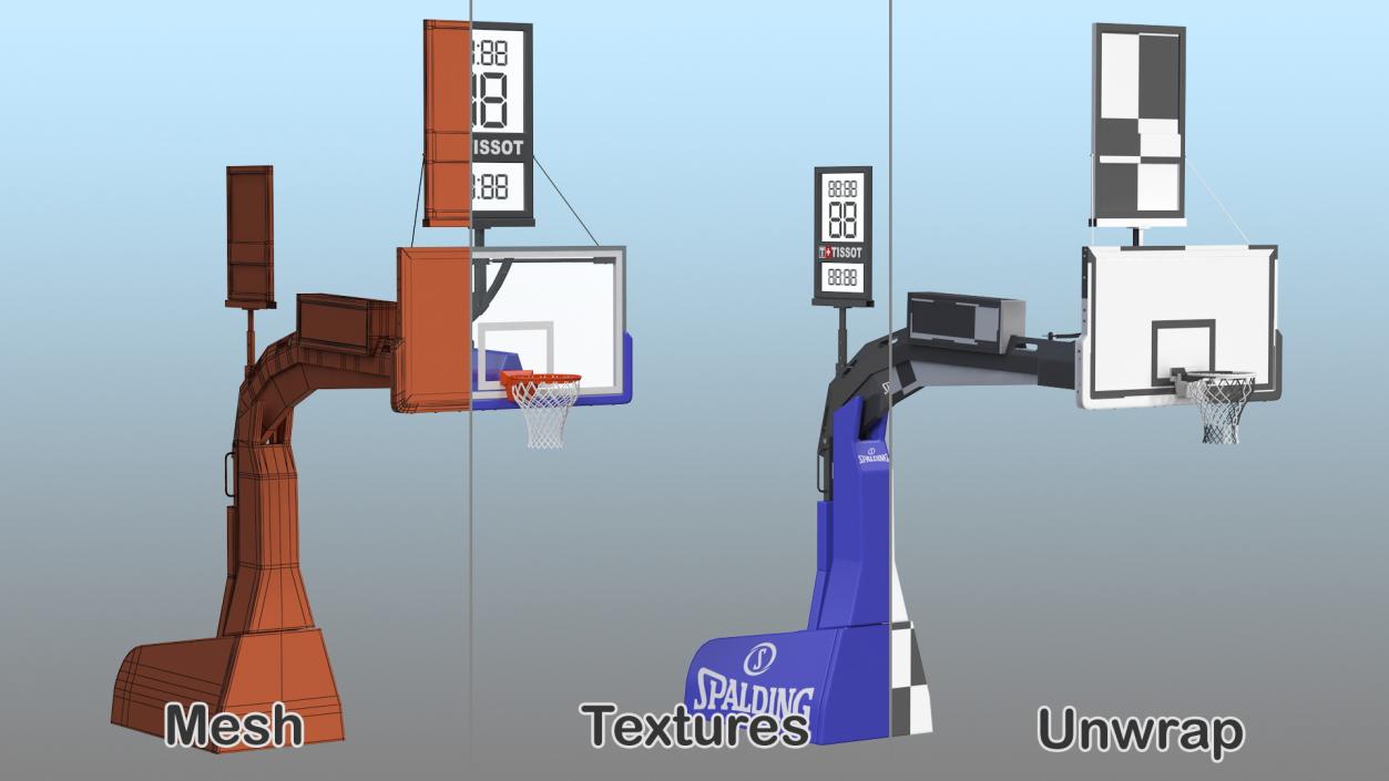 Hydraulic Portable Basketball Backstop Spalding 3D