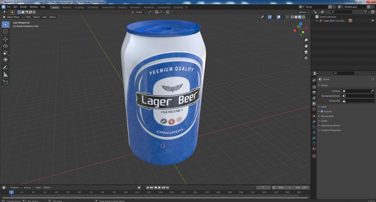 Lager Beer Can 3D model