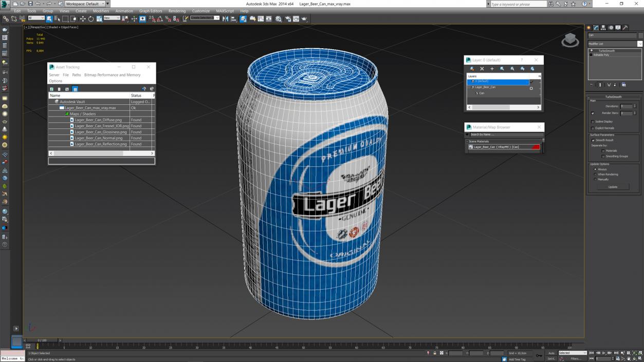 Lager Beer Can 3D model