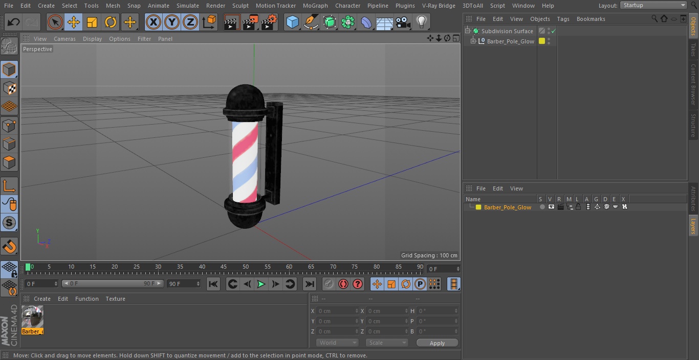 3D Barber Pole Glow