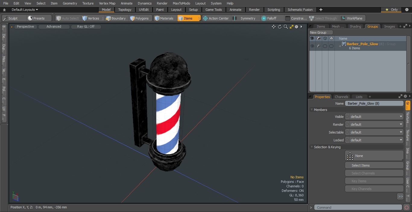 3D Barber Pole Glow