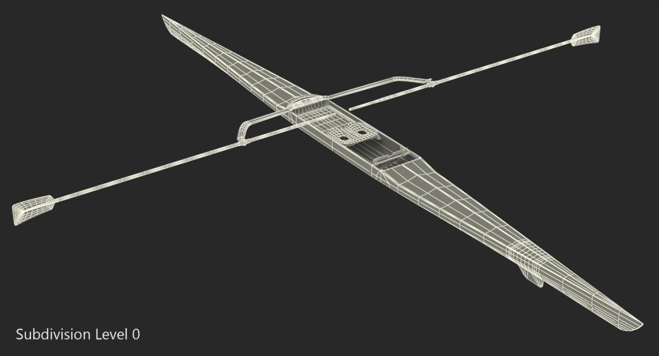 Rowing Boat Single Scull 3D model