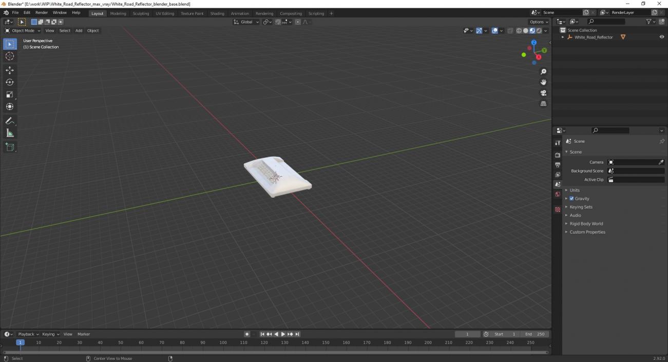3D model White Road Reflector