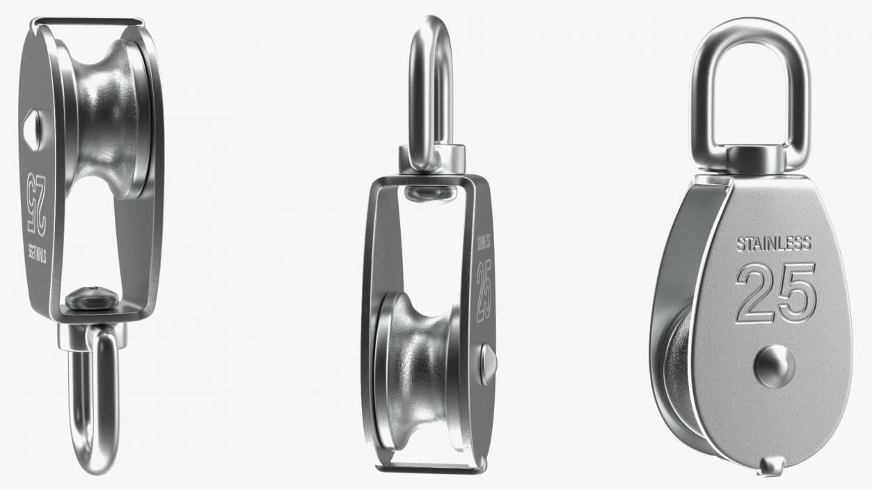 3D model M25 Single Wheel Swivel Pulley