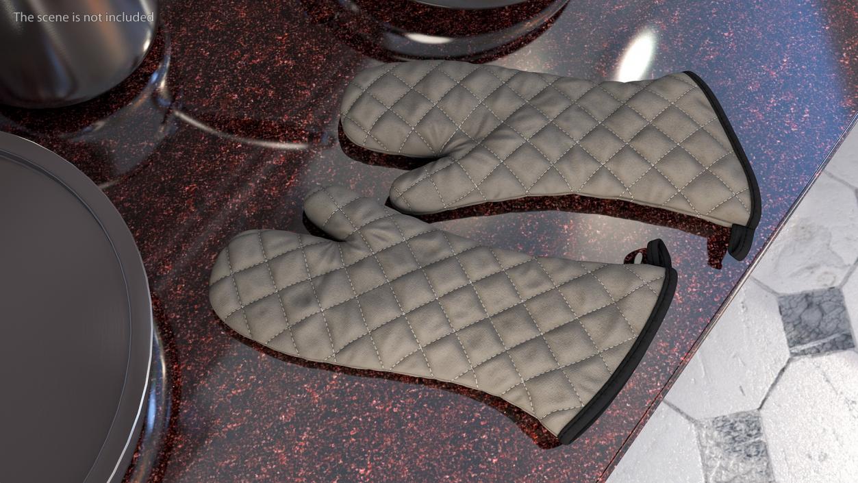 Oven Mitt Gray 3D model