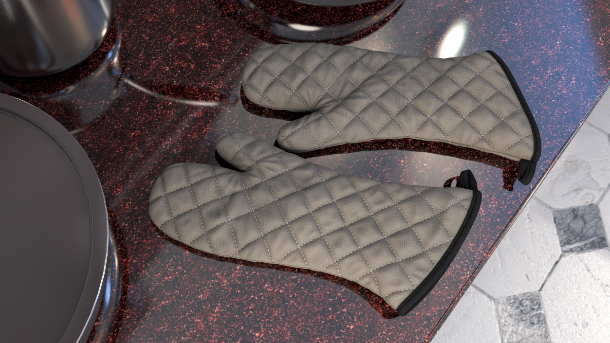 Oven Mitt Gray 3D model