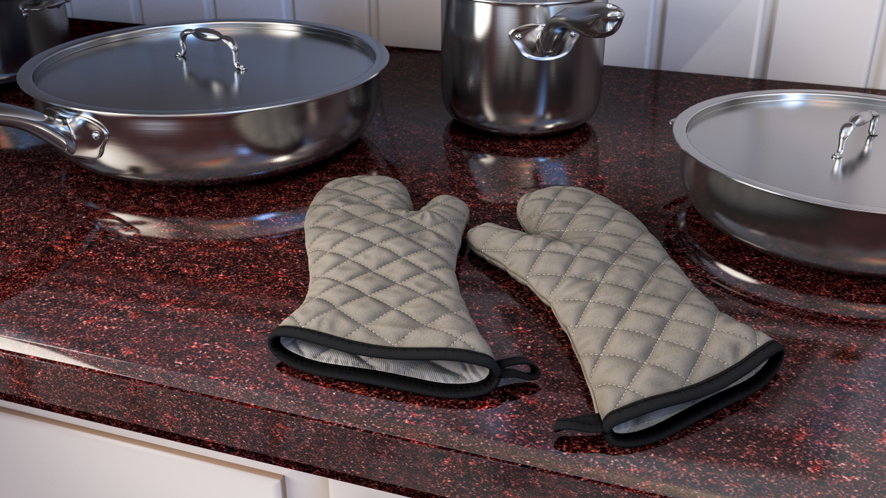 Oven Mitt Gray 3D model