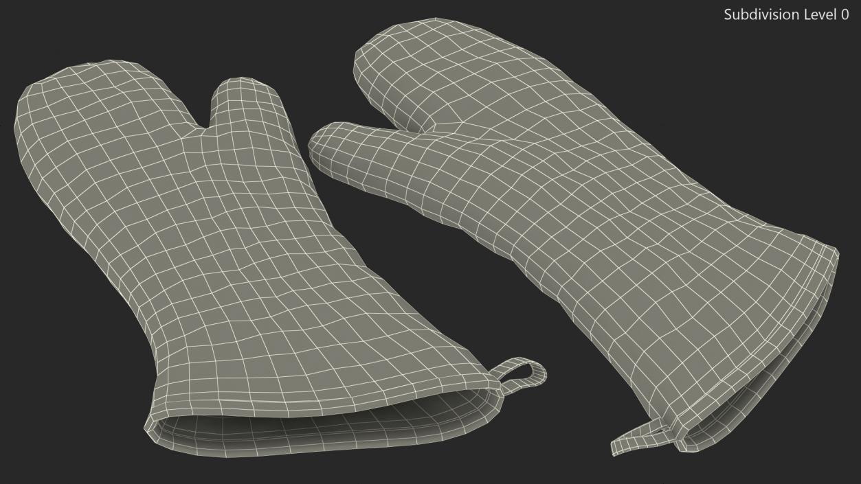 Oven Mitt Gray 3D model