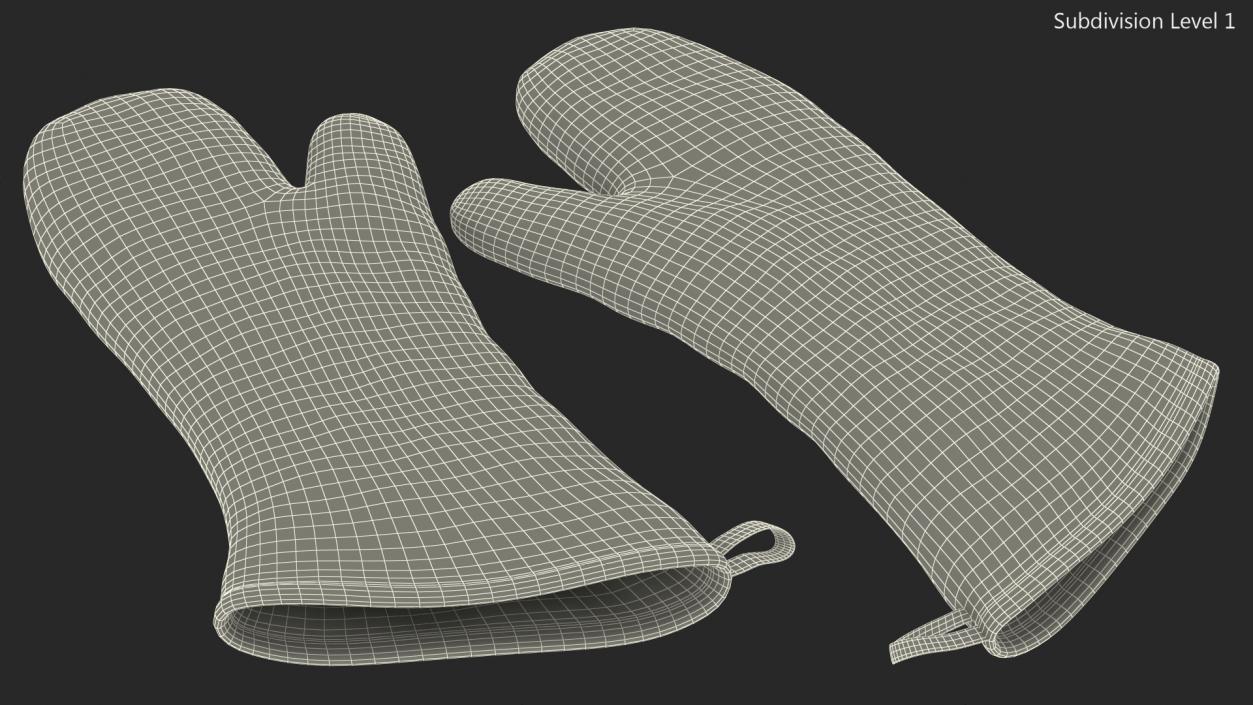 Oven Mitt Gray 3D model