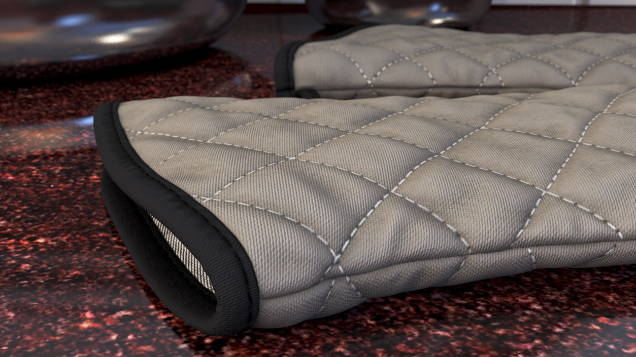 Oven Mitt Gray 3D model