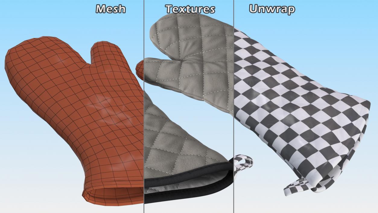 Oven Mitt Gray 3D model