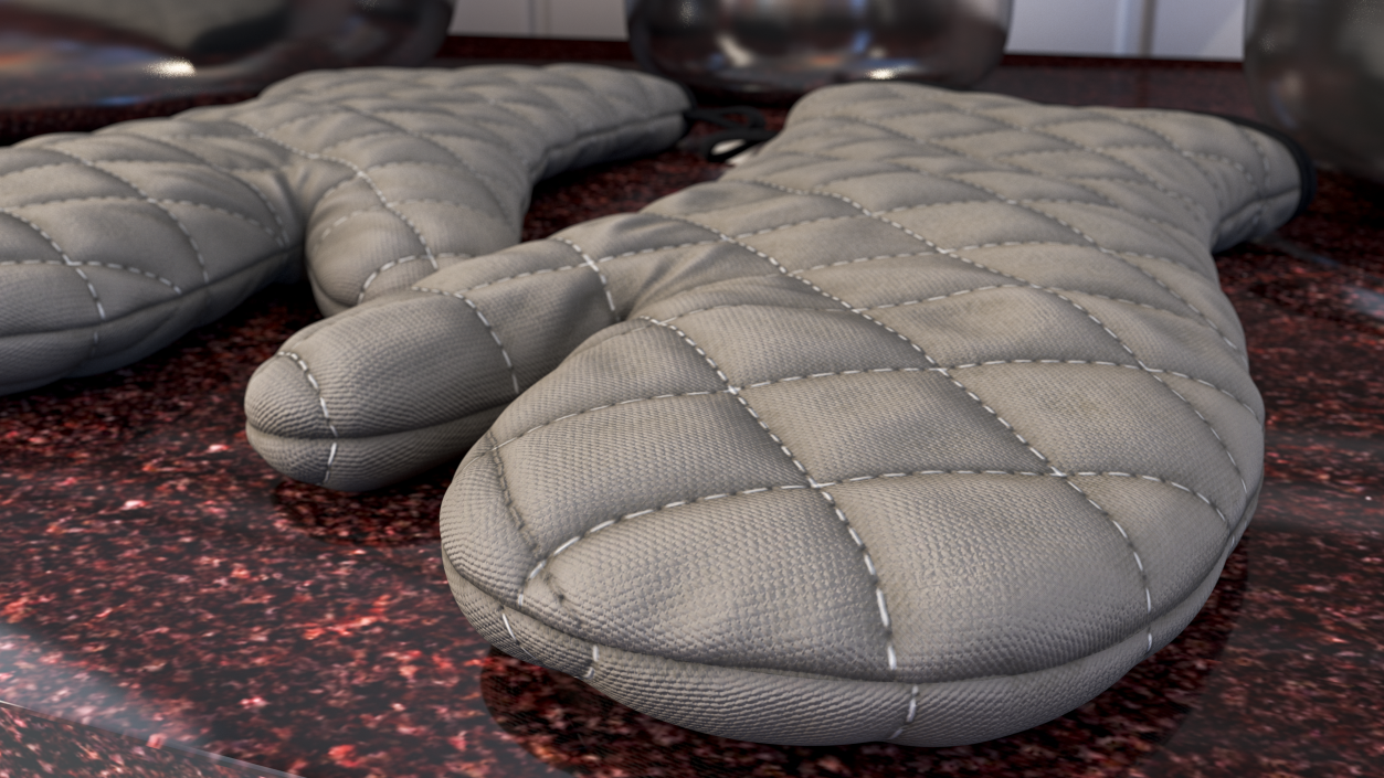 Oven Mitt Gray 3D model