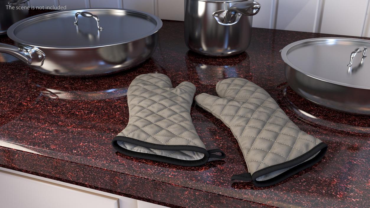 Oven Mitt Gray 3D model