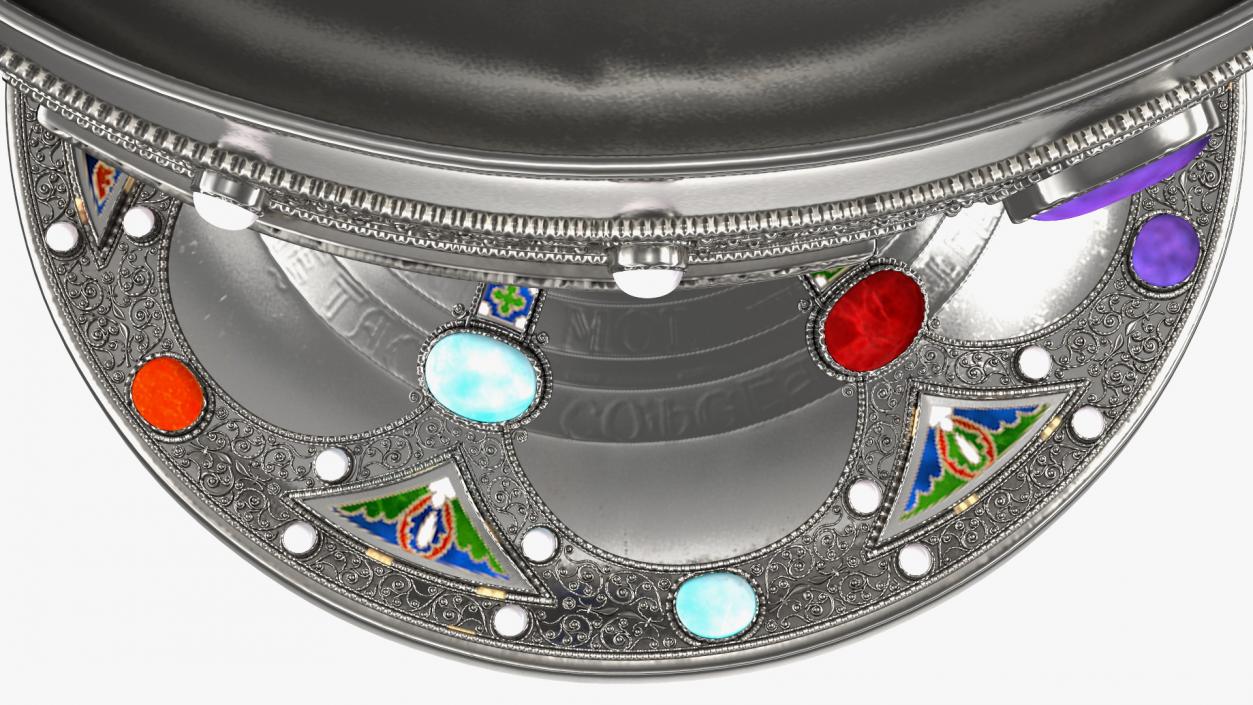 3D Silver Cup Encrusted with Precious Stones