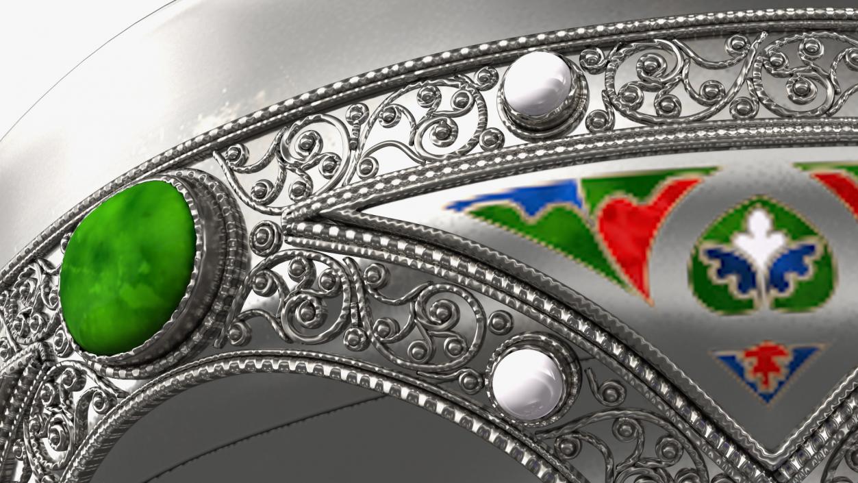 3D Silver Cup Encrusted with Precious Stones