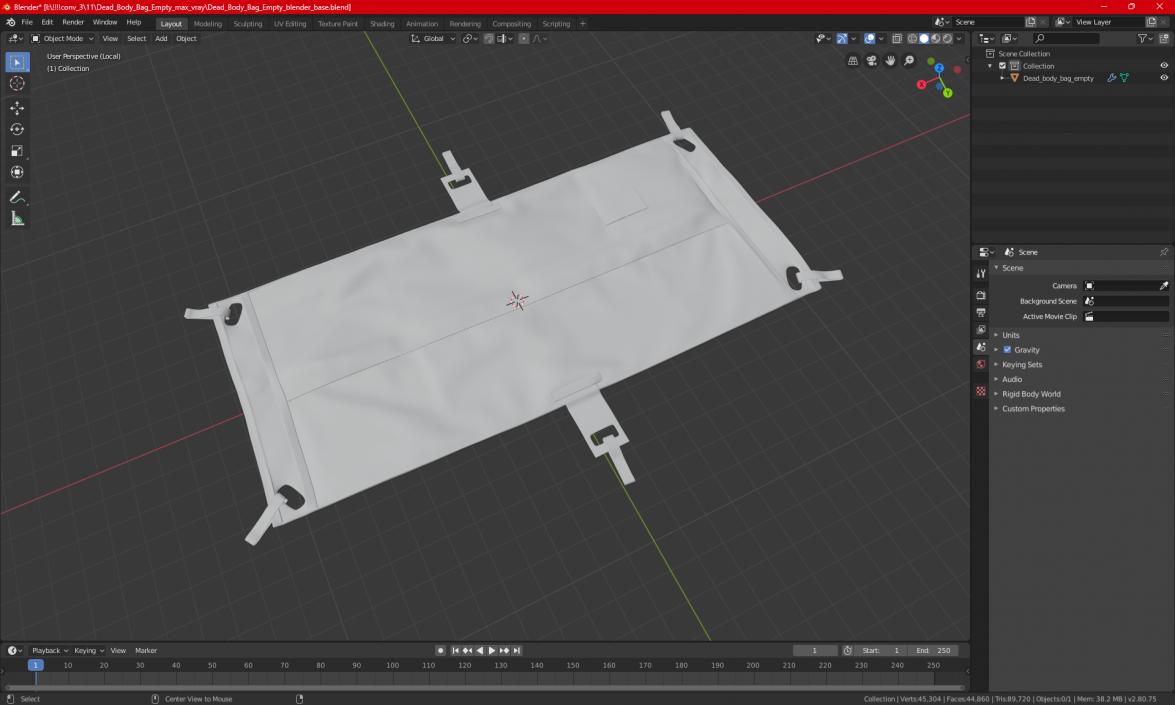 Dead Body Bag Empty 3D model