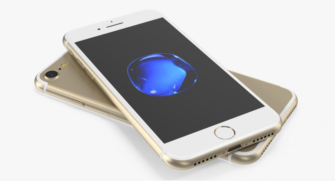 3D IPhone 7 Gold model