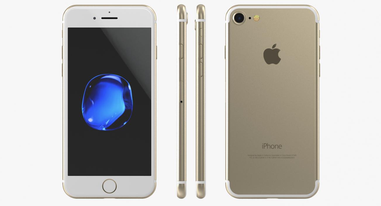 3D IPhone 7 Gold model