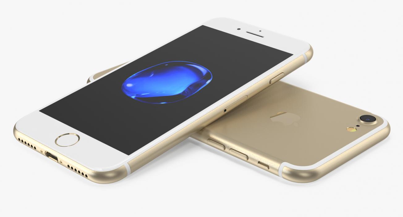 3D IPhone 7 Gold model