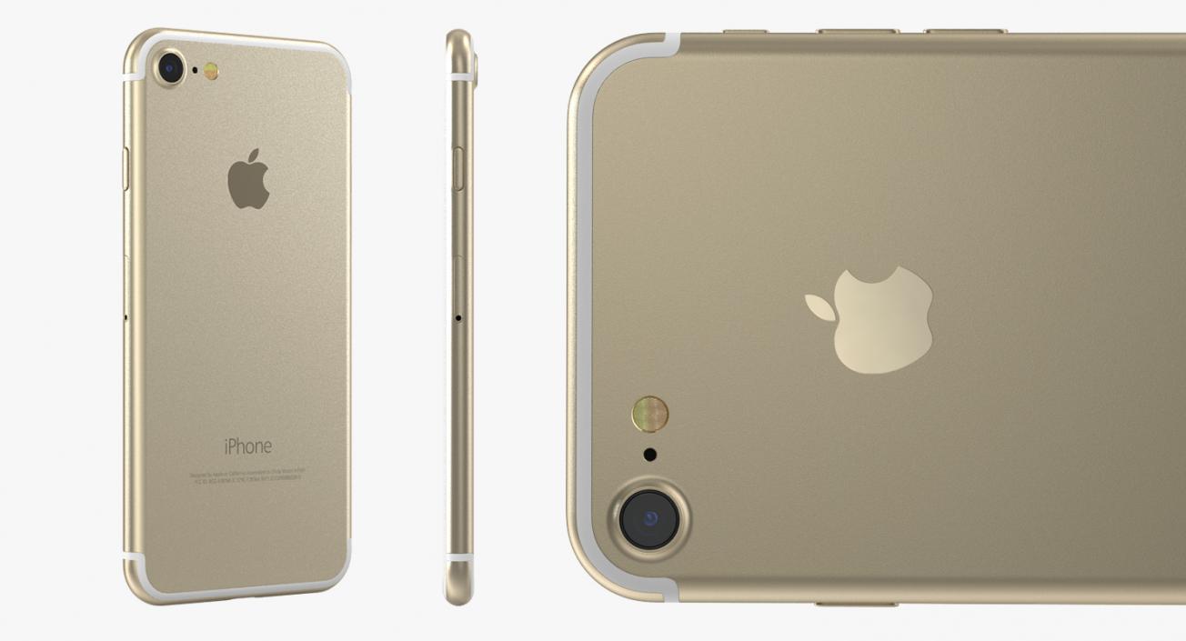 3D IPhone 7 Gold model