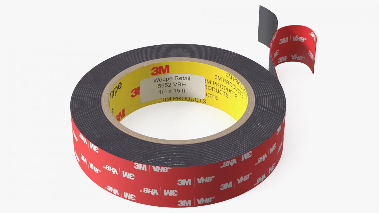 VHB 3M 5952 Double Sided Acrylic Foam Tape 3D