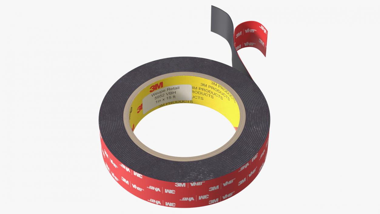 VHB 3M 5952 Double Sided Acrylic Foam Tape 3D