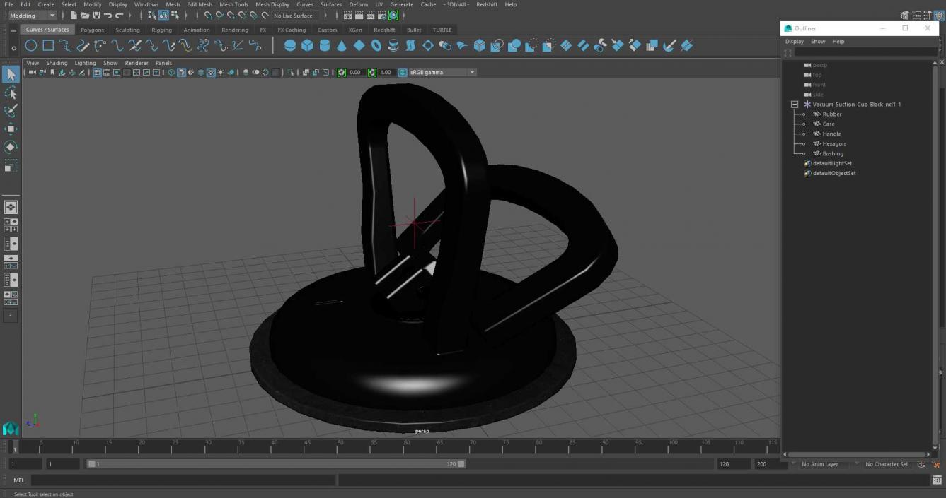 Vacuum Suction Cup Black 3D model