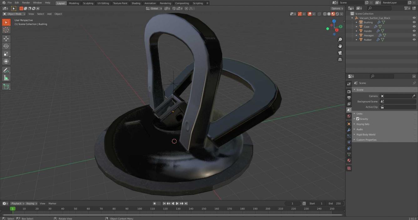 Vacuum Suction Cup Black 3D model