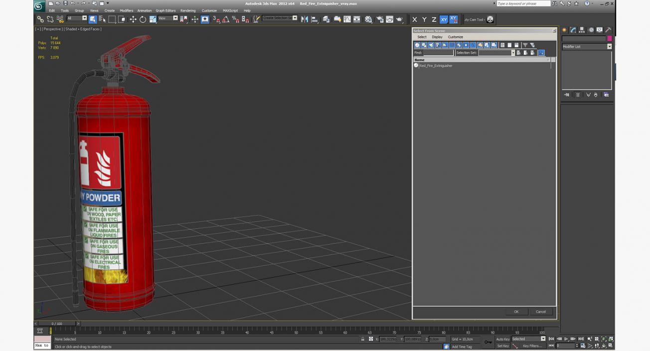 3D Red Fire Extinguisher