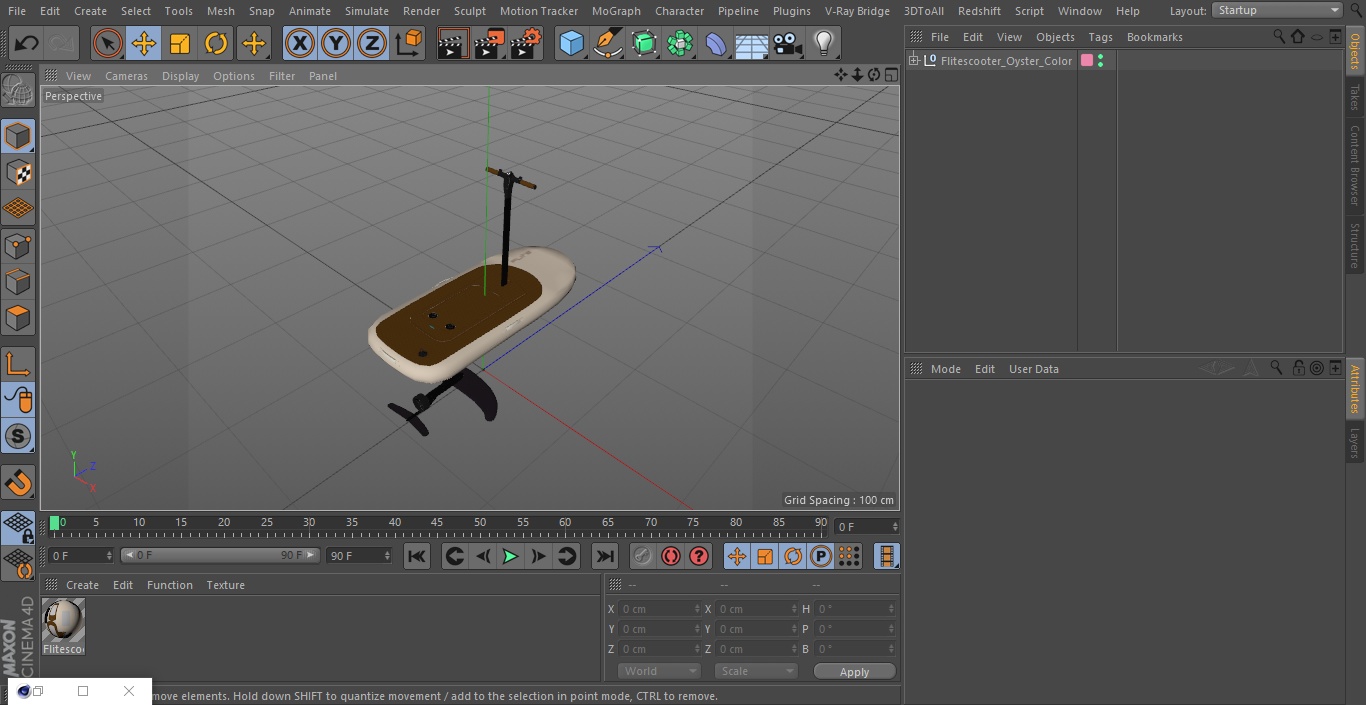 3D model Flitescooter Oyster Color