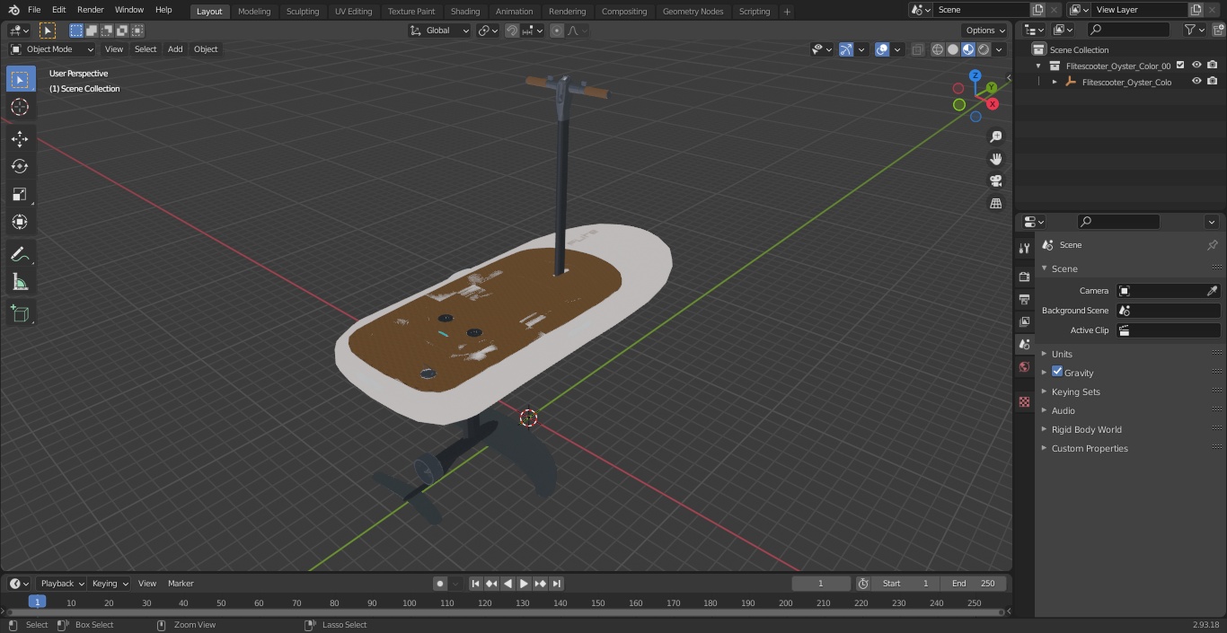 3D model Flitescooter Oyster Color