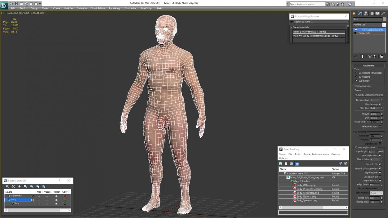 Male Full Body Nude 3D model